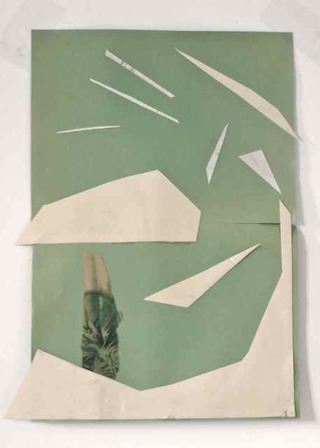 o.T.,2014, Papier, Druckfragment, 44 x 33 cm